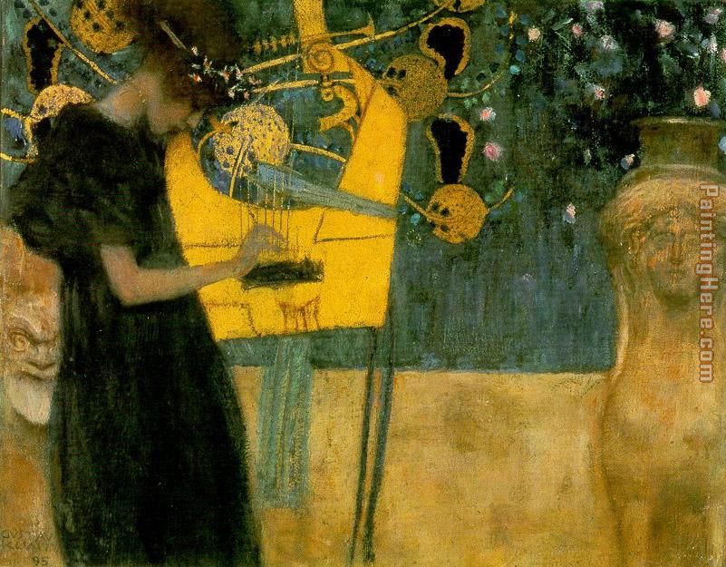 Music I 1895 painting - Gustav Klimt Music I 1895 art painting